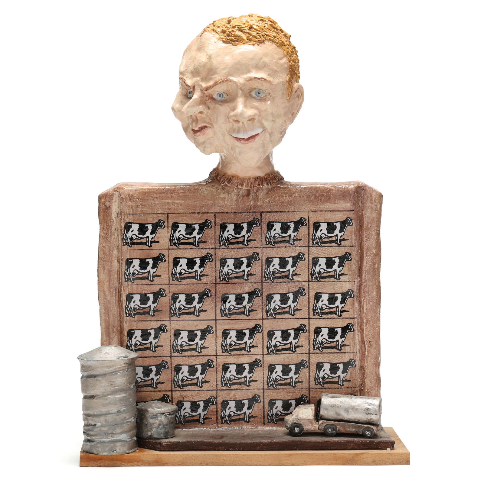 Patricia Shaw (NC, 1942-2023),  Two-Faced  Milkman Sculpture (1 of 8)