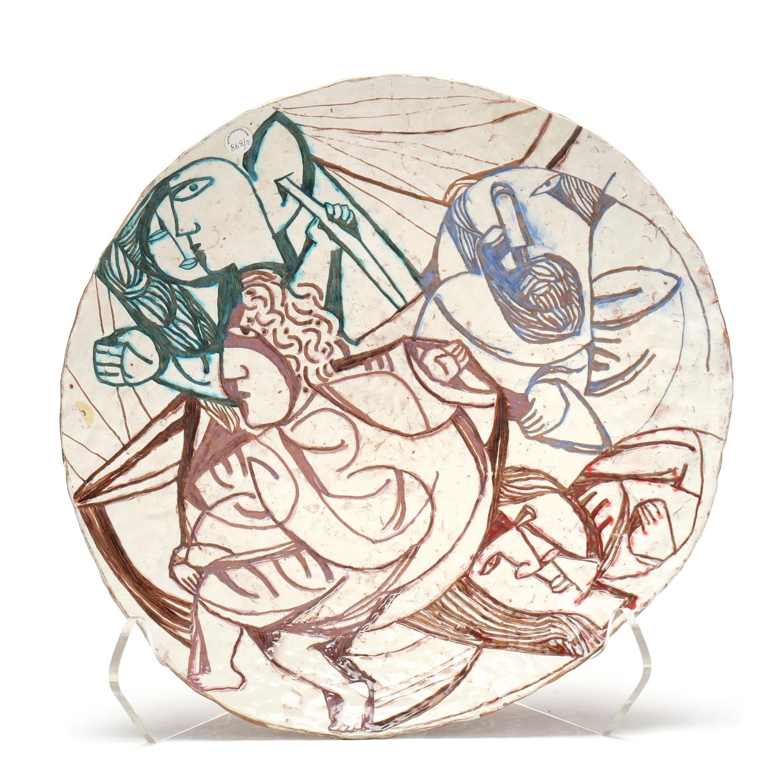 Elio Schiavon (1925-2004), Figural Pottery Bowl (1 of 9)