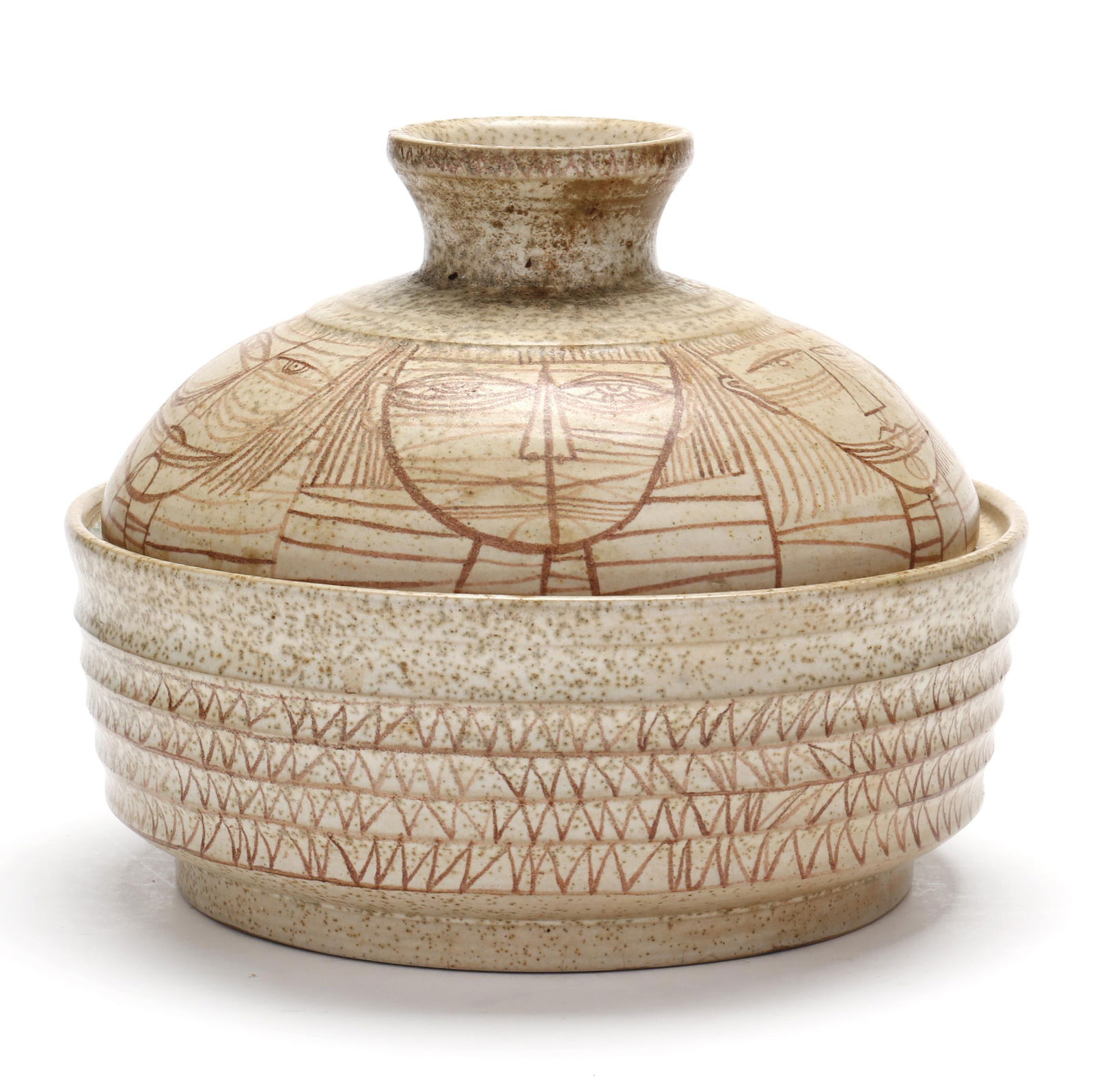 Aaron Bohrod (American, 1907-1992) and F. Carlton Ball (American 1911-1992), Lidded Art Pottery (1 of 8)