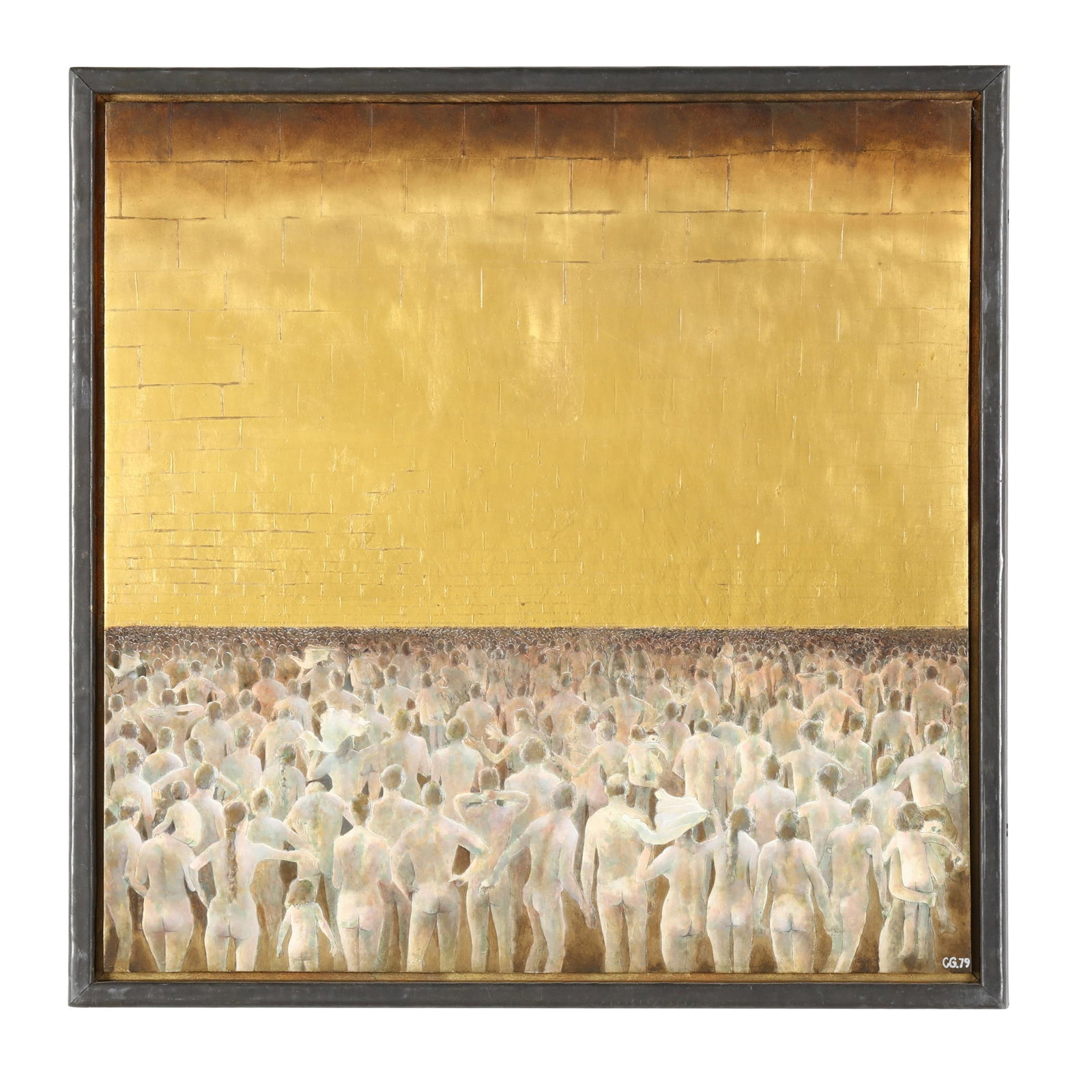 Clifford Goodenough (American, 20th/21st Century), The Last Judgement at the Wailing Wall: Clifford Goodenough (American, 20th/21st Century), The Last Judgement at the Wailing Wall tempera, graphite, gold leaf, and oil glazes on masonite, 1979, monogrammed and dated at lower right, titled a