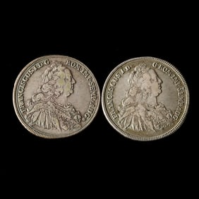 German States, Augsburg. Franz I, 1764 T-F(A)H, Lot of Two (2) Silver Talers