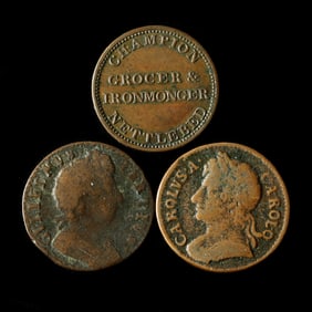 Three Attractive Early British Copper Farthings