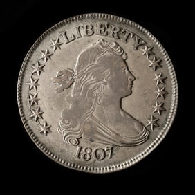 1807 Draped Bust Half Dollar with Die Cracks Through Date and Stars to Left