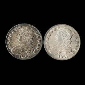 Two (2) Capped Bust Half Dollars,1826 and 1831