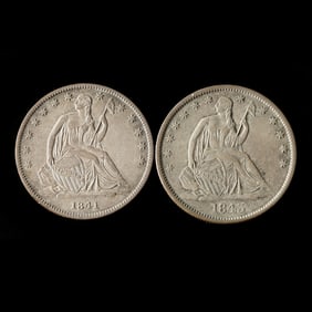 Two (2) Early Liberty Seated Half Dollars From New Orleans