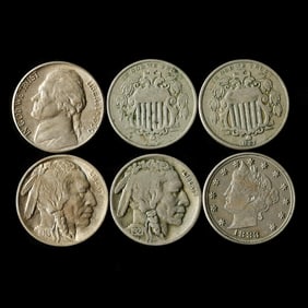 Six (6) Historic Nickels
