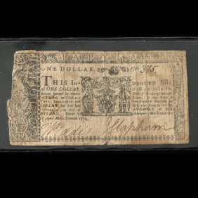 Colonial Maryland One Dollar Note by Anne Catharine Hoof Green