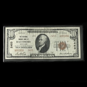 Baltimore, Maryland $10 National Currency Note, Series of 1929