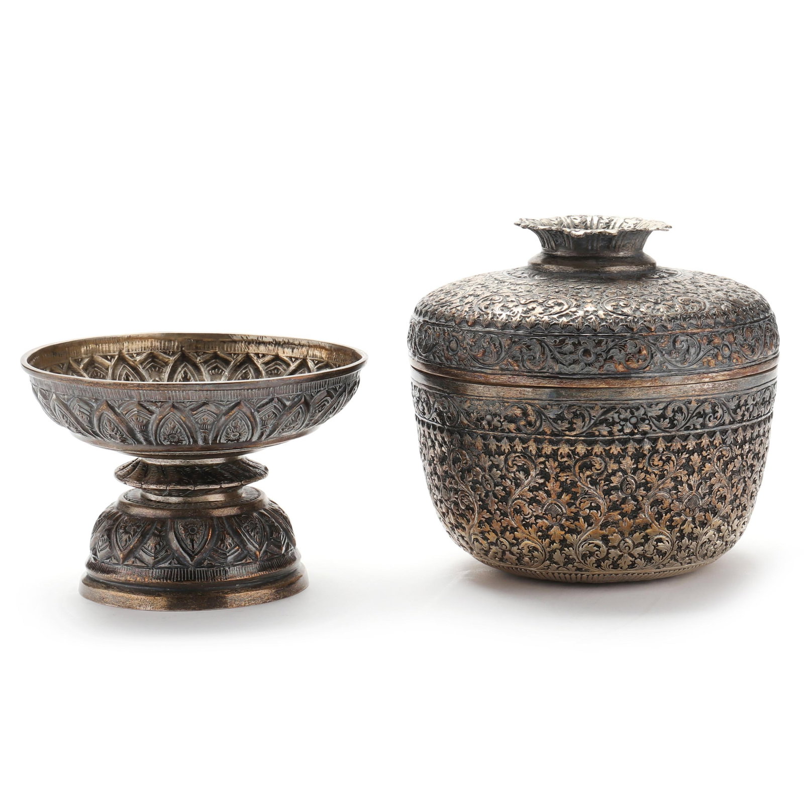 Two Southeast Asian Silver Table Accessories (1 of 4)