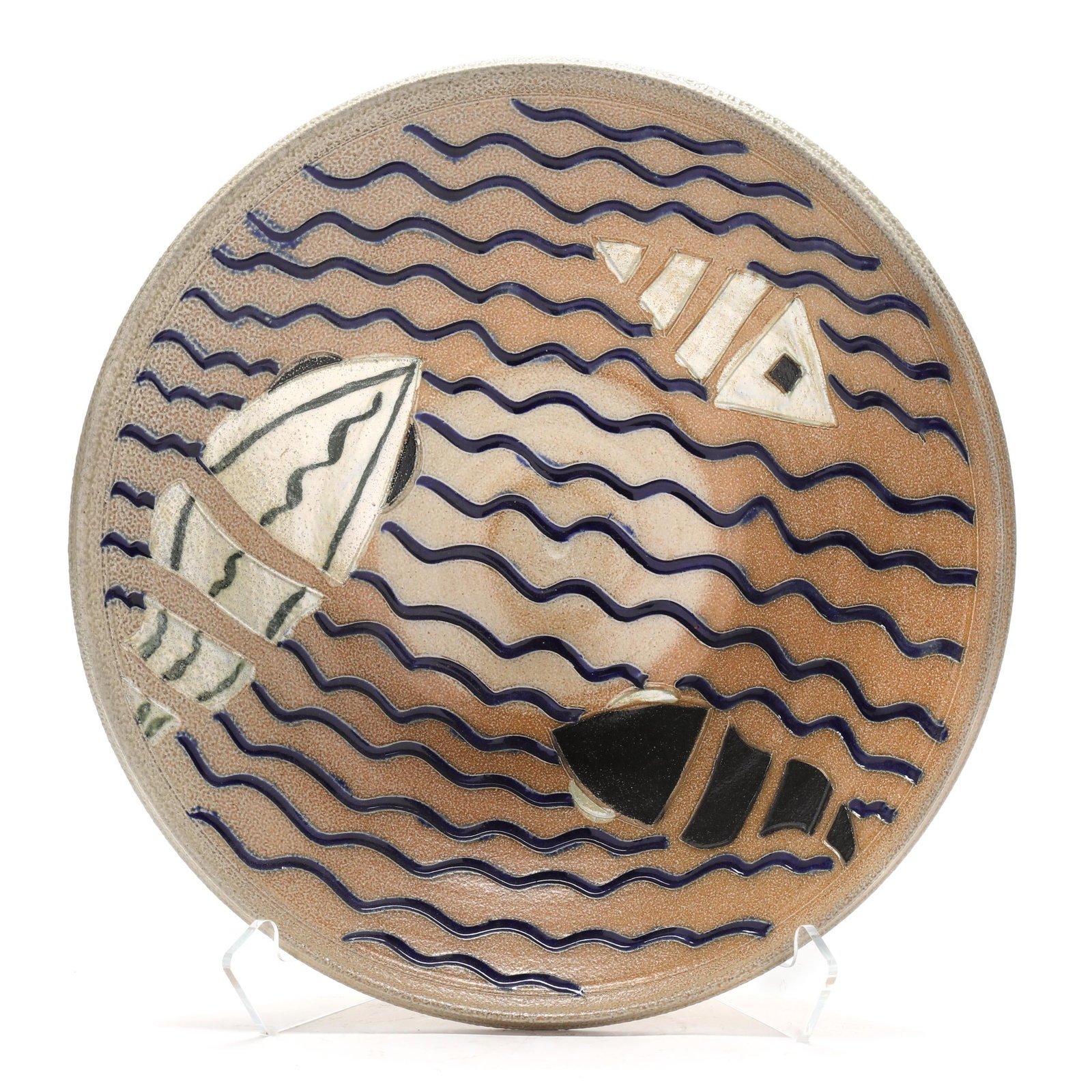 Ben Owen III (Seagrove, NC, b. 1968) Fish Decorated Center Bowl (1 of 7)