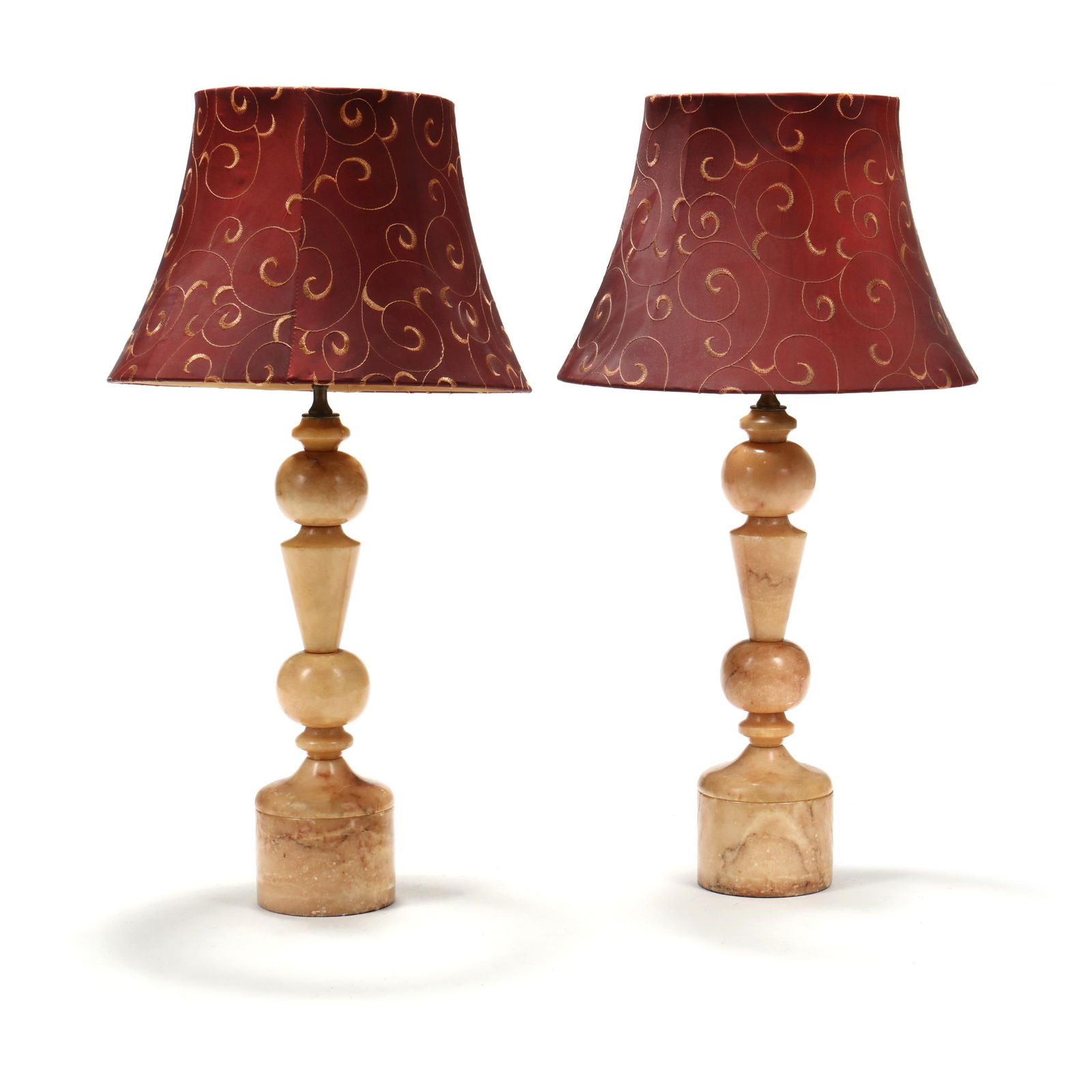 A Pair of Carved Alabaster Table Lamps (1 of 6)
