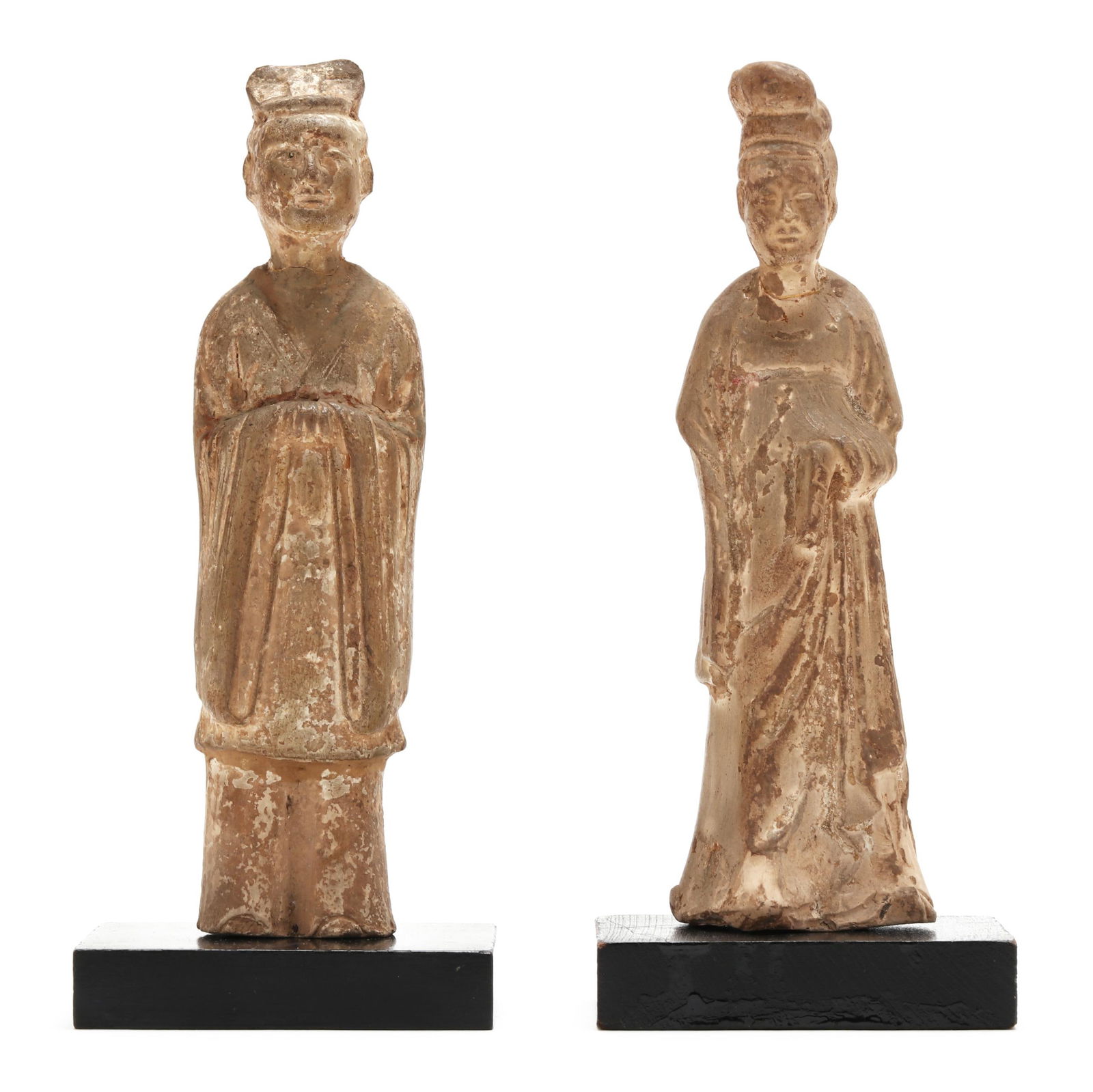 A Pair of Chinese Pottery Standing Tomb Figures (1 of 7)