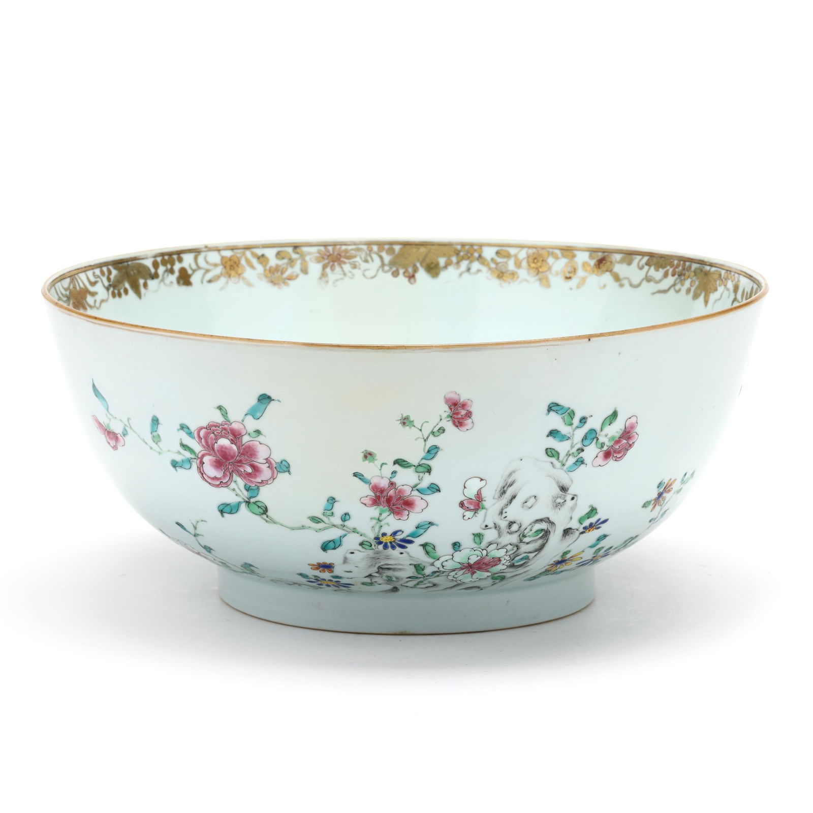 A Chinese Export Armorial Punch Bowl with Coat of Arms of Benson and Pott (1 of 8)