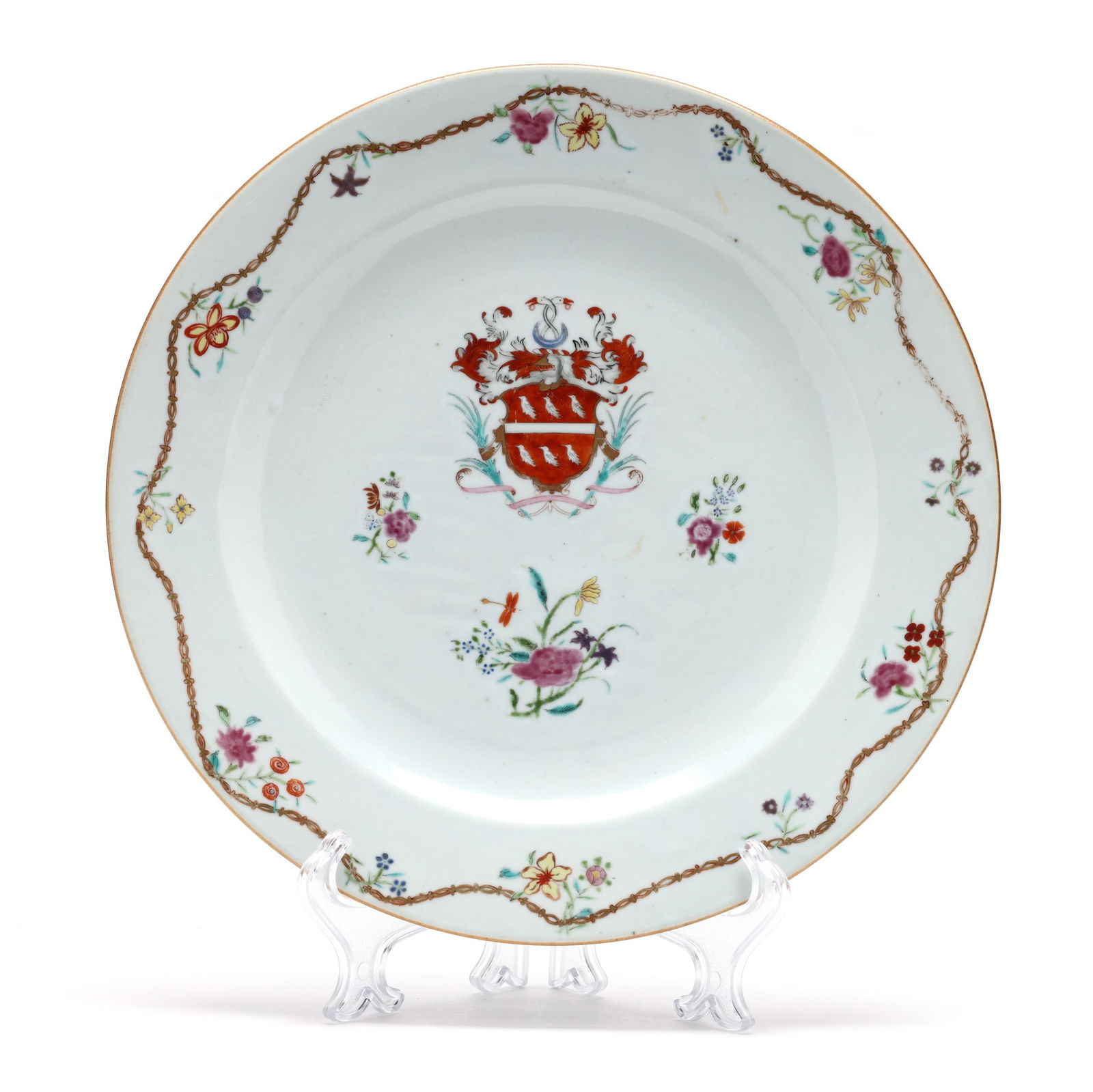 A Chinese Export Armorial Charger with Crook Coat of Arms (1 of 4)
