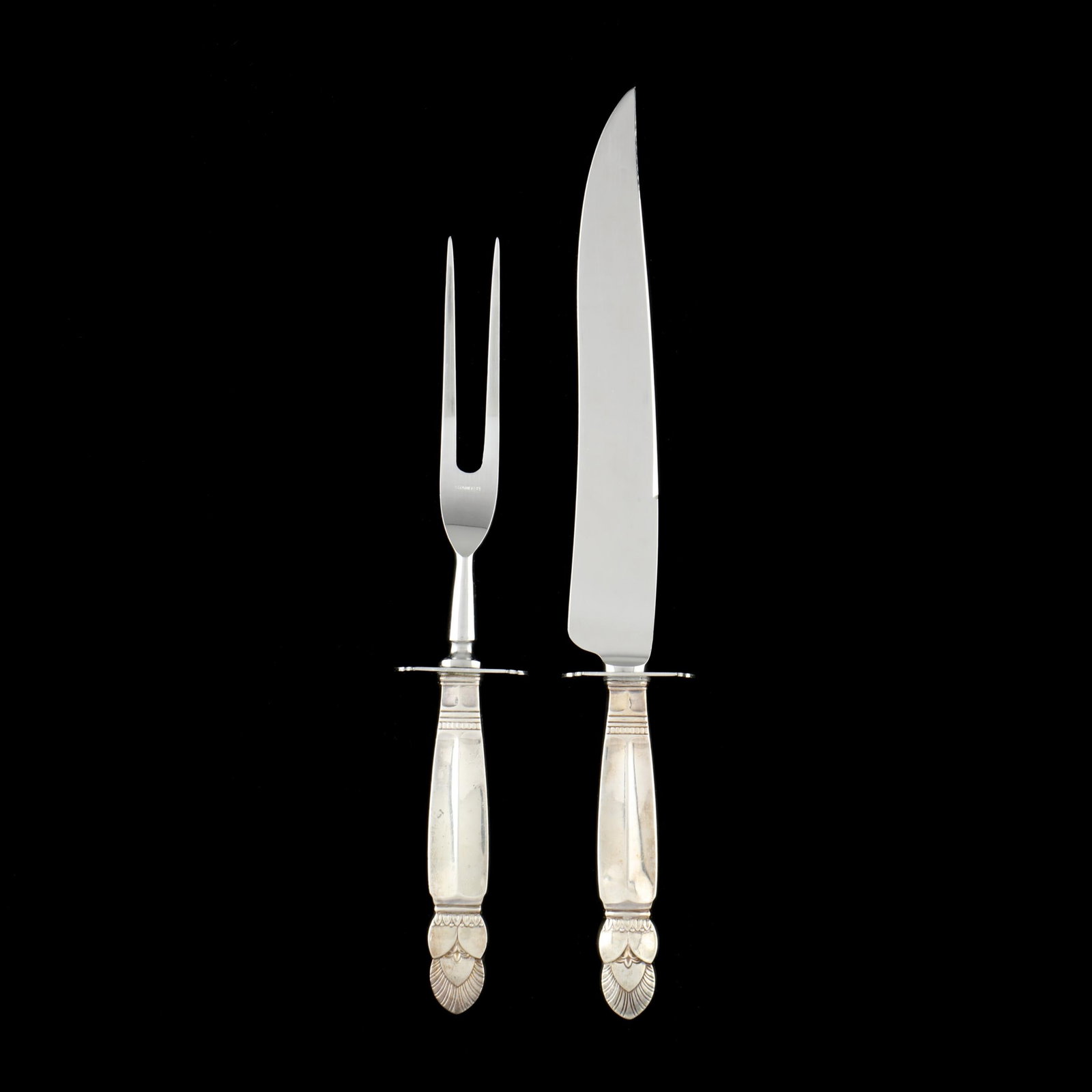 A Whiting  Princess Ingrid  Sterling Silver Carving Set (1 of 5)