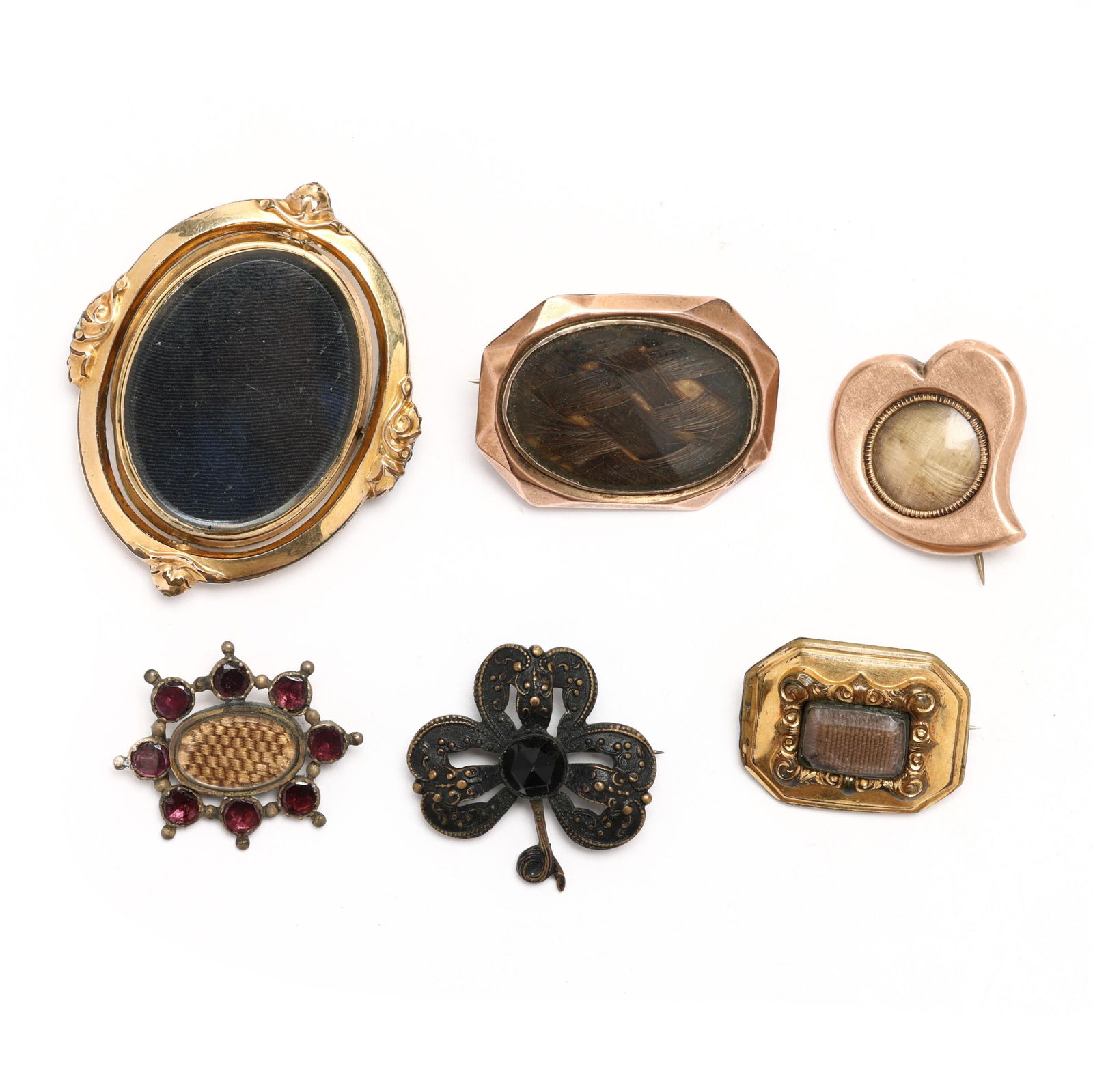 Six Victorian Mourning Brooches (1 of 3)