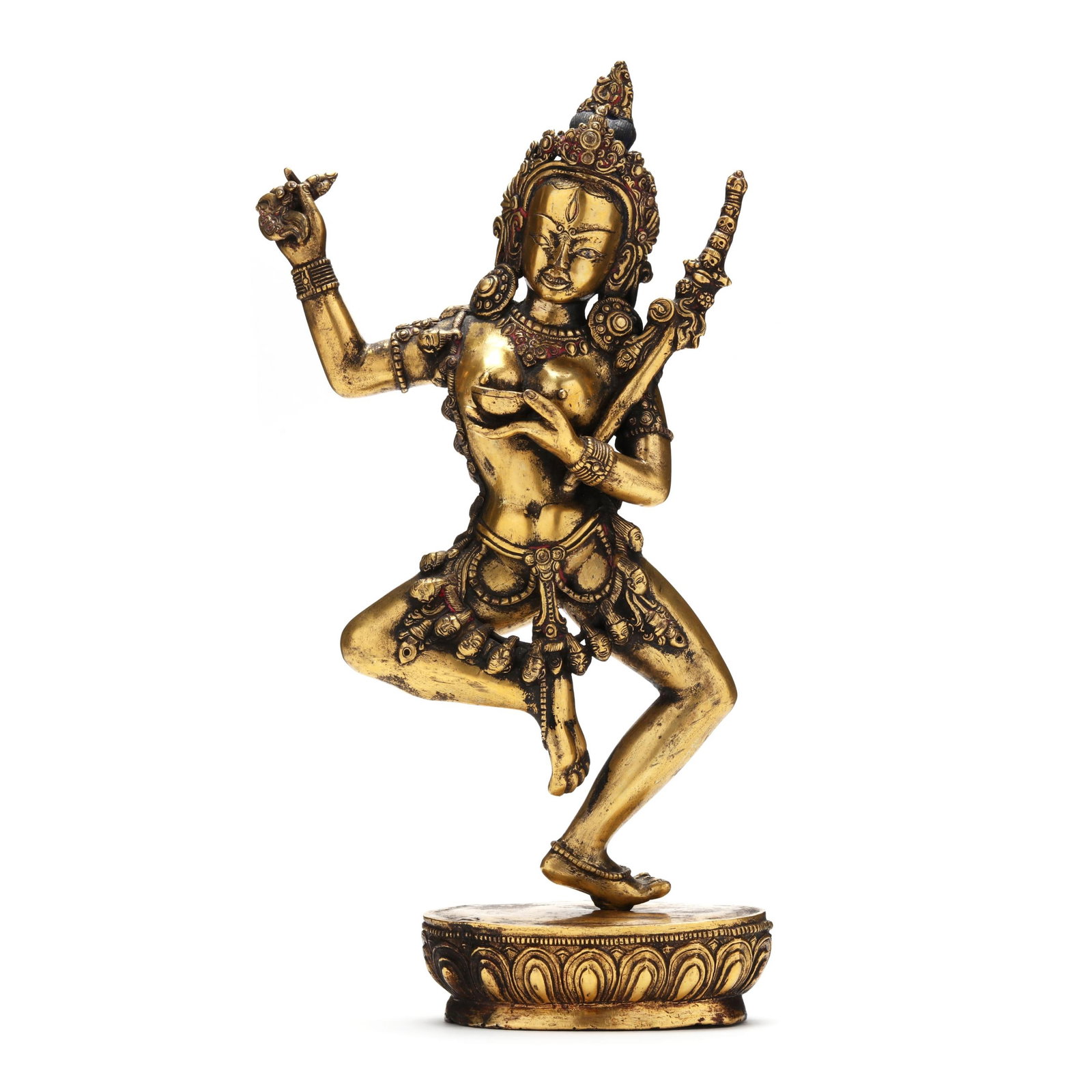 A Tibetan Gilt Bronze Sculpture of Nairatmya (1 of 7)