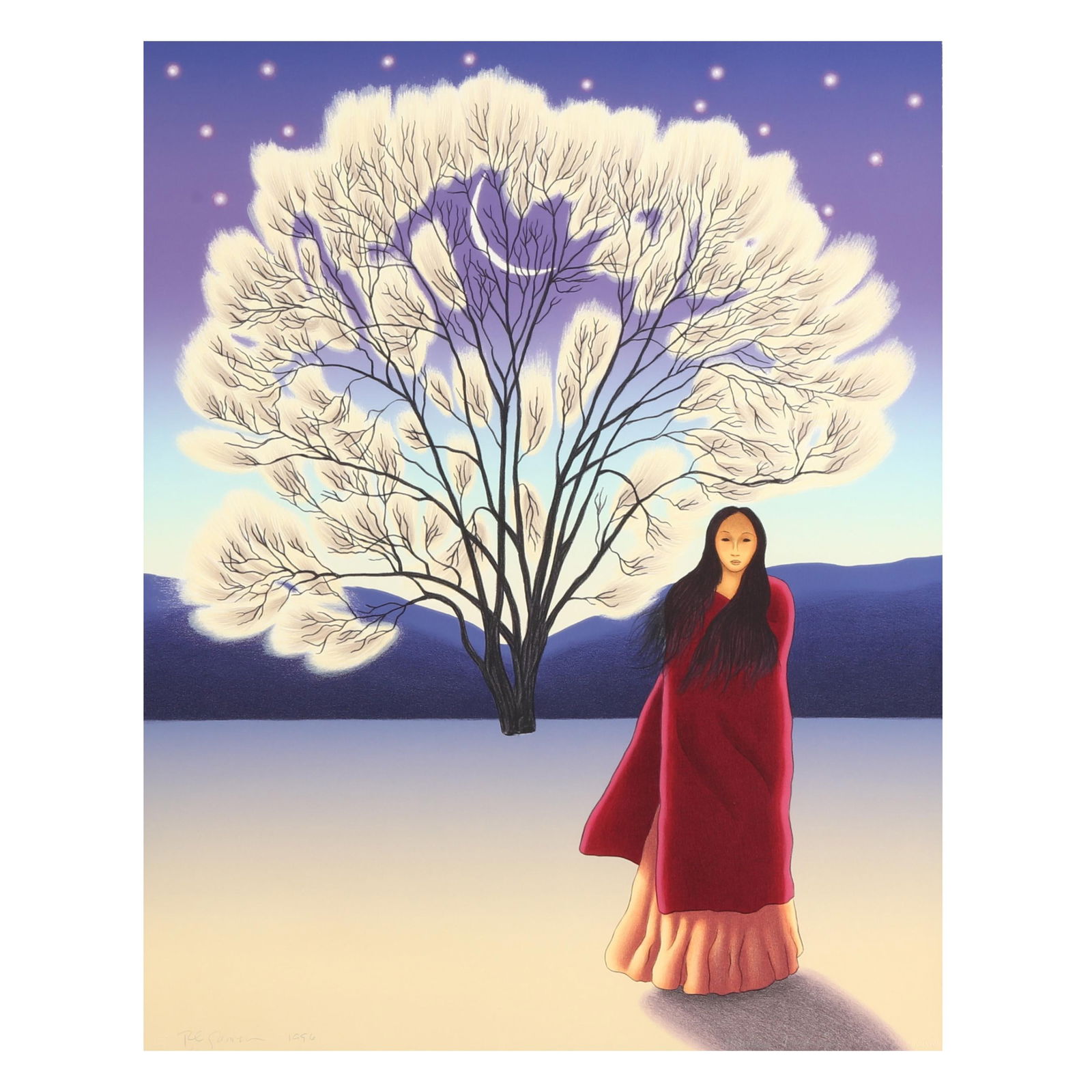 R. C. Gorman (American, 1932-2005), Nocturne: R. C. Gorman (American, 1932-2005), Nocturnelithograph in colors on paper, 1996, signed and dated at lower left, with blind stamp of the artist and "Houston" at lower edge, matted and framed under gla