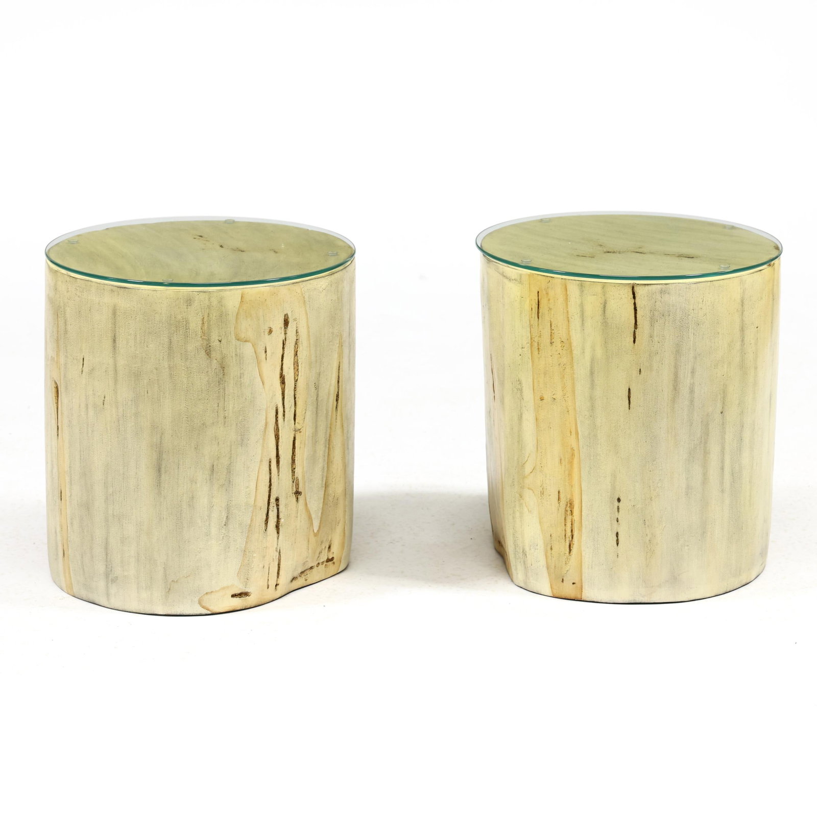 Pair of Faux Petrified Wood Stands (1 of 3)