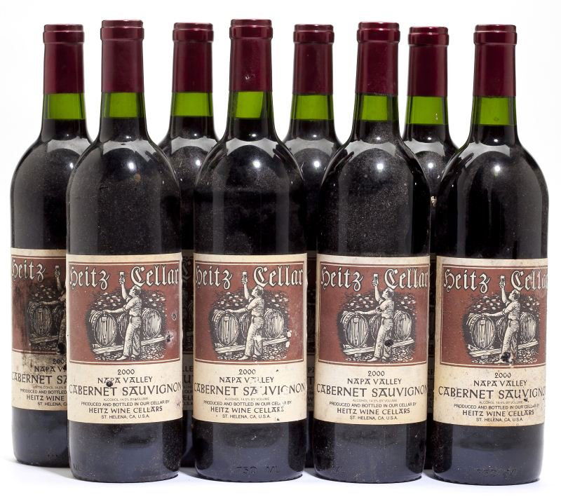 Heitz Cellar: Heitz Cellar20008 bottlesNapa Valley8bn, 8 soiled labelsRemoved from the two subterranean wine cellars of Mr. Dean Bullis, an avid collector residing in the mountains of North Carolina