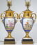 Pair of Old Paris Porcelain Urn Table Lamps