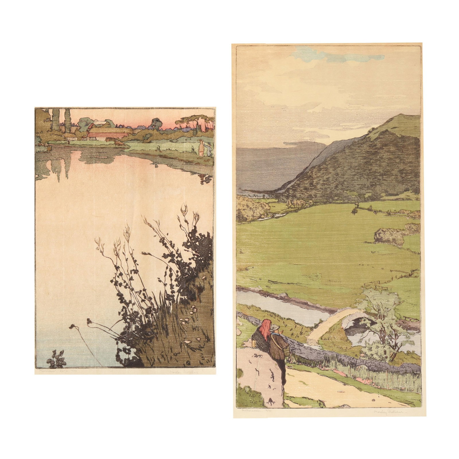 Frank Morley Fletcher (American/British, 1866-1949),  Brotherswater  /  Meadowsweet  (Two Works) (1 of 9)