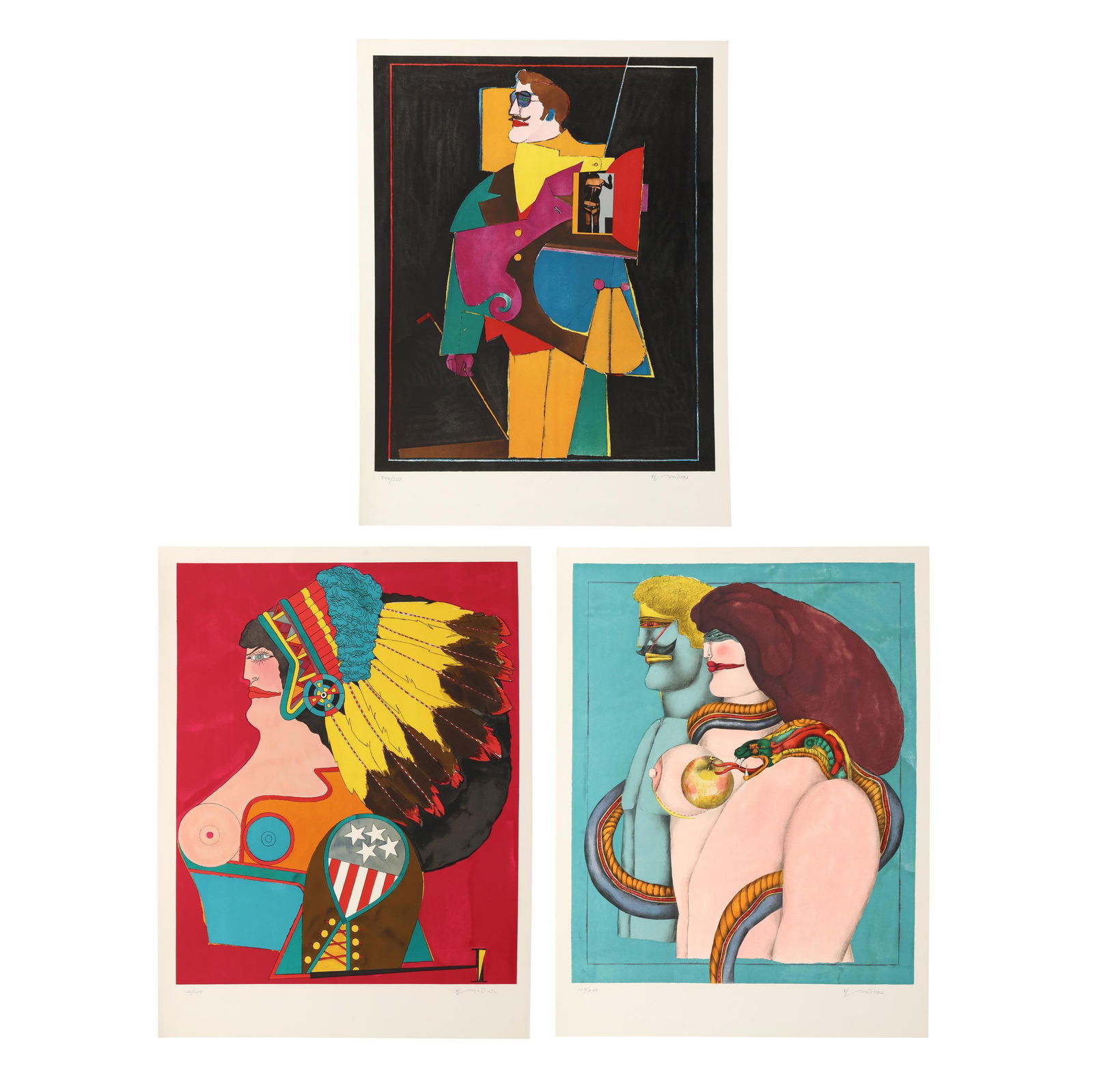 Richard Lindner (German, 1901-1978),  Heart  /  How It All Began  /  Miss American Indian  (from (1 of 15)