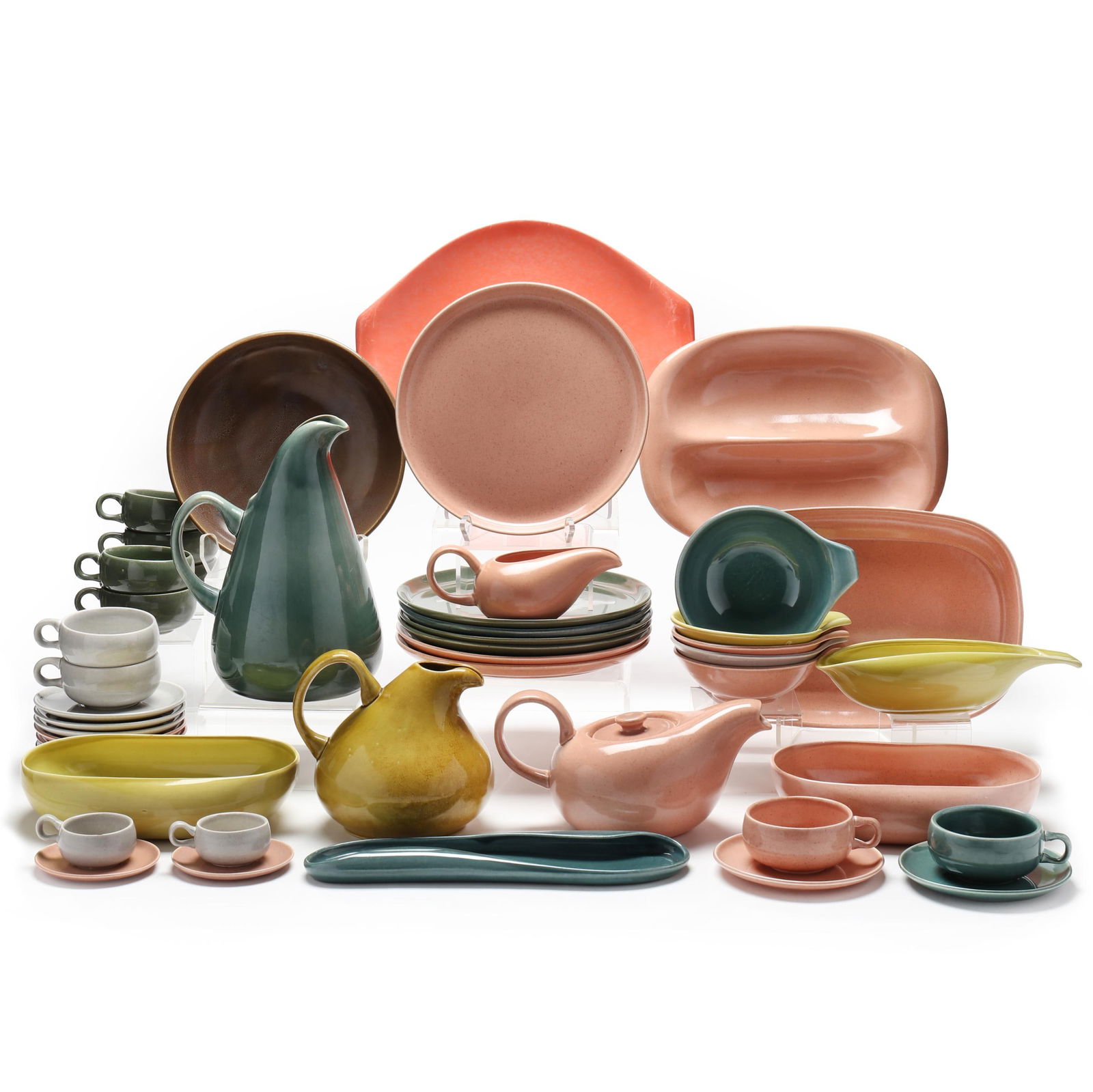 Russel Wright (American, 1904-1976), (46) Pieces of American Modern Tableware: Russel Wright (American, 1904-1976), (46) Pieces of American Modern Tableware1939-1959, discontinued, most with impressed mark to undersides, to include (44) pieces of Steubenville dinnerware, compris