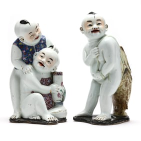Two Chinese Republic Period Porcelain Sculptures