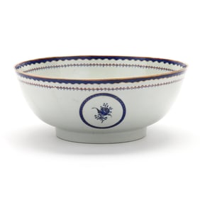 A Chinese Export Porcelain Punch Bowl