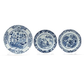 A Group of Chinese Export Blue and White Porcelain