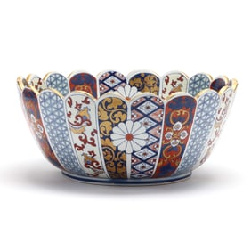 A Grand Japanese Imari Porcelain Punch Bowl