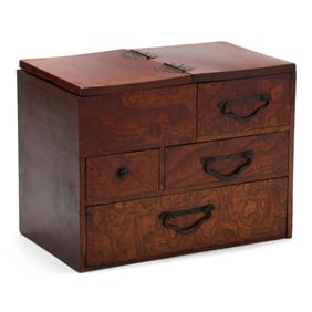 A Japanese Wood Jewelry Chest
