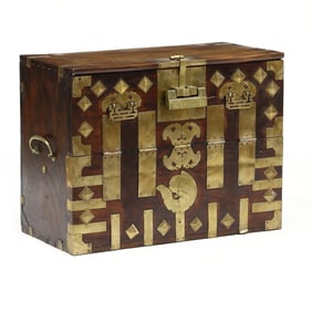 Antique Korean Brass Mounted Chest