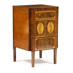 George III Inlaid Mahogany Converted Pot Cabinet