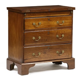 Unusual George III Mahogany Hinged Top Bachelor's Chest
