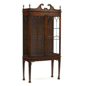 Chinese Chippendale Style Mahogany Vitrine