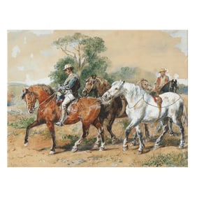 Harden Sidney Melville (English, 1824-1881), Horses and Drovers