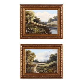 R. Langton (English, Early 20th Century), Pair of Pastoral Landscapes