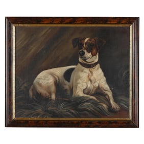 English School (Early 20th Century), Painting of a Jack Russell Terrier