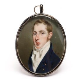English School (early 19th century), Signed Portrait of a Fair-Haired Gent