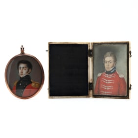 Two 19th Century Portrait Miniatures of Distinguished Officers