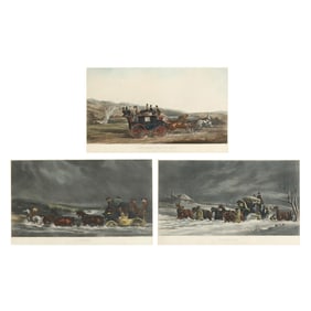 After Charles Cooper Henderson (English, 1803-1877), Three Coach Engravings