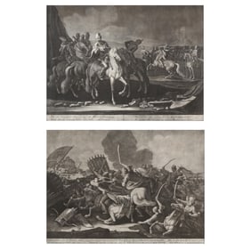 Continental School (19th Century), Pair of Engravings of Turks at Battle