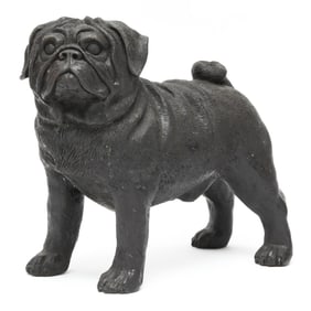 A Vintage Cast Model of a Pug