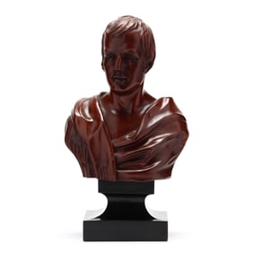 Antique Carved Wood Bust of Sir Walter Scott