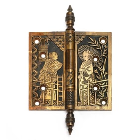 Set of Four Gilt Bronze Door Hinges in the Japanese Taste