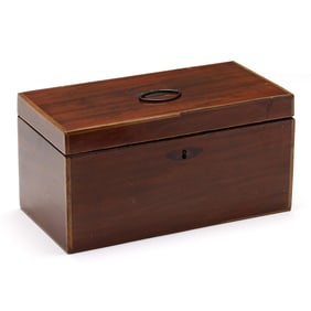 English Inlaid Mahogany Tea Caddy