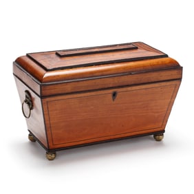 Antique English Inlaid Mahogany Humidor