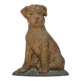 A Vintage Cast Iron Terrier Doorstop